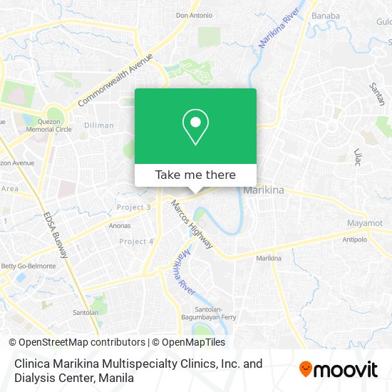 Clinica Marikina Multispecialty Clinics, Inc. and Dialysis Center map