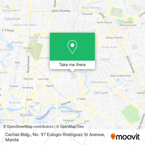 Caritas Bldg., No. 97 Eulogio Rodriguez Sr Avenue map