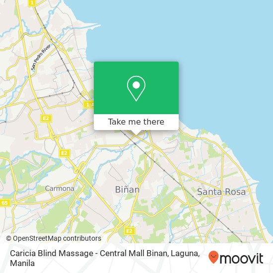 Caricia Blind Massage - Central Mall Binan, Laguna map