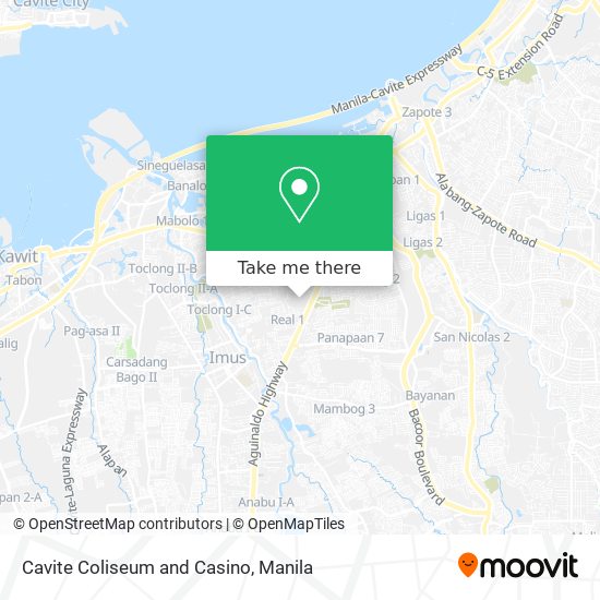 Cavite Coliseum and Casino map