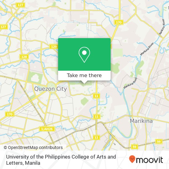 University of the Philippines College of Arts and Letters map
