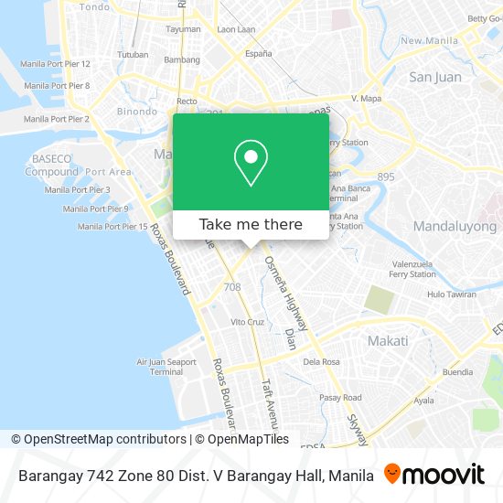 Barangay 742 Zone 80 Dist. V Barangay Hall map