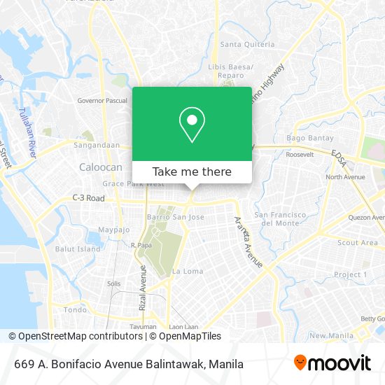 669 A. Bonifacio Avenue Balintawak map