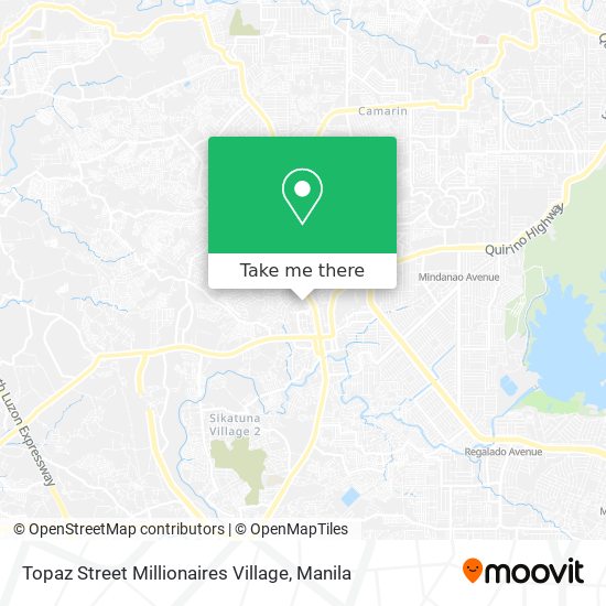 Topaz Street Millionaires Village map