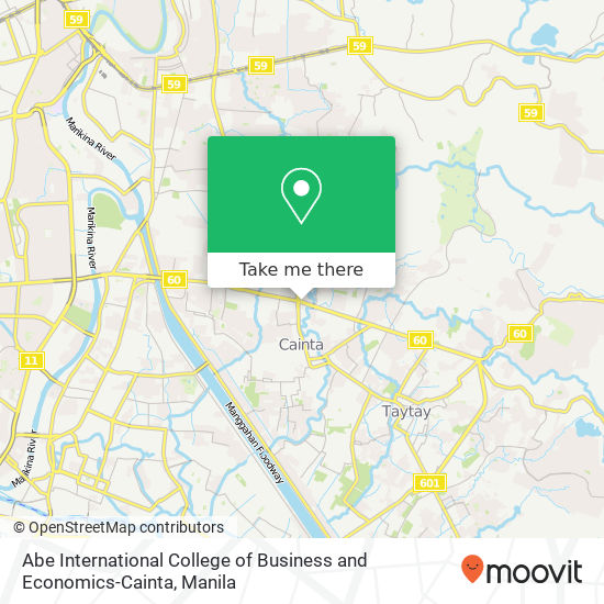 Abe International College of Business and Economics-Cainta map