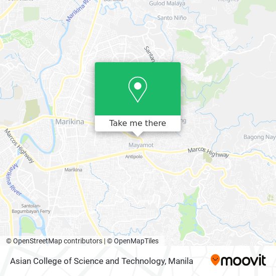 Asian College of Science and Technology map