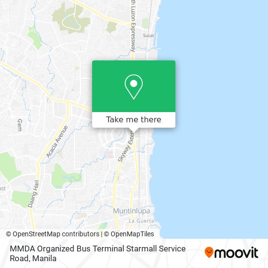 MMDA Organized Bus Terminal Starmall Service Road map