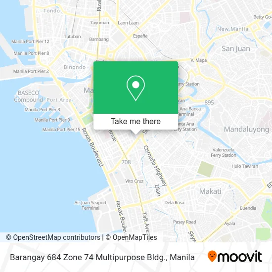 Barangay 684 Zone 74 Multipurpose Bldg. map