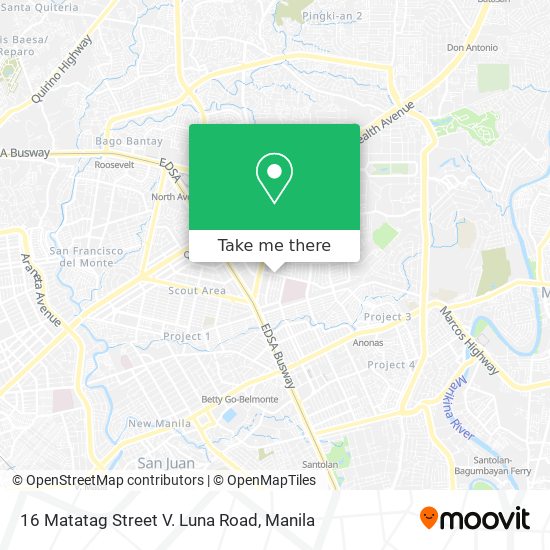 16 Matatag Street V. Luna Road map