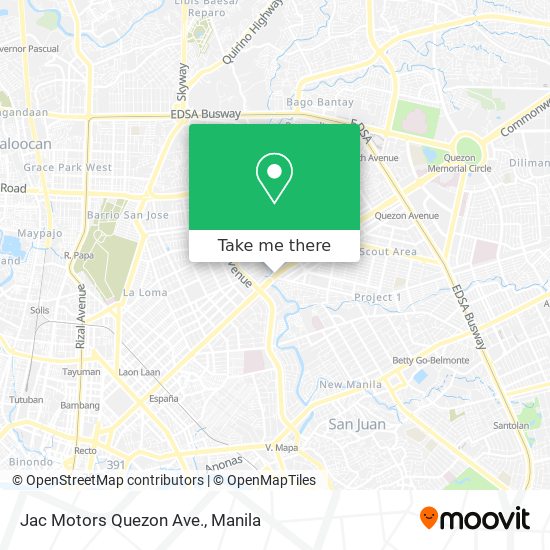 Jac Motors Quezon Ave. map