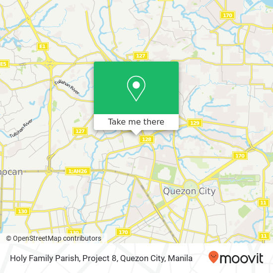 Holy Family Parish, Project 8, Quezon City map