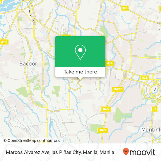 Marcos Alvarez Ave, las Piñas City, Manila map