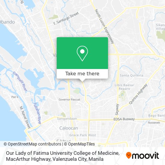 Our Lady of Fatima University College of Medicine, MacArthur Highway, Valenzuela City map