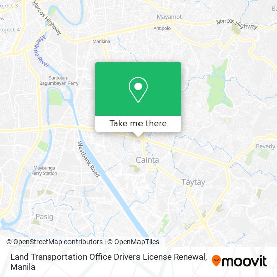 Land Transportation Office Drivers License Renewal map