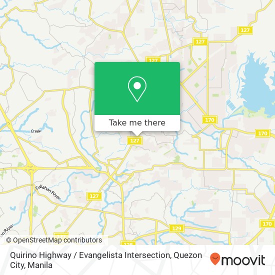 Quirino Highway / Evangelista Intersection, Quezon City map