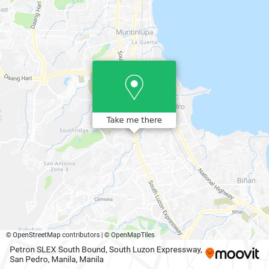 Petron SLEX South Bound, South Luzon Expressway, San Pedro, Manila map