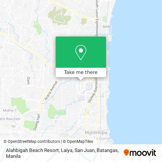 Alahbigah Beach Resort, Laiya, San Juan, Batangas map