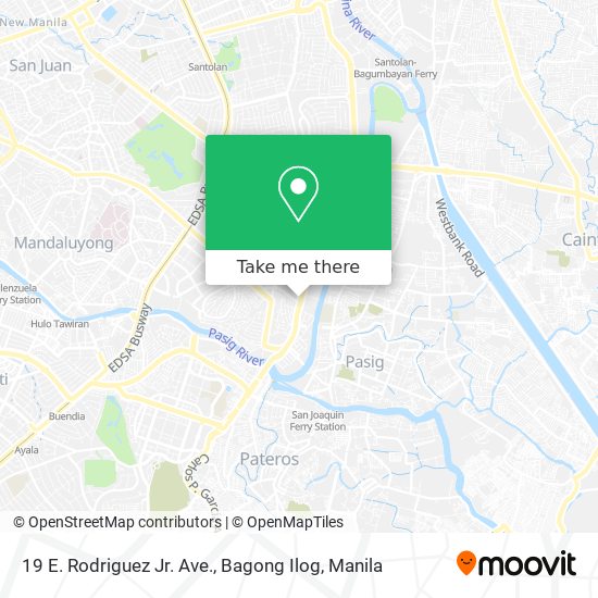 19 E. Rodriguez Jr. Ave., Bagong Ilog map