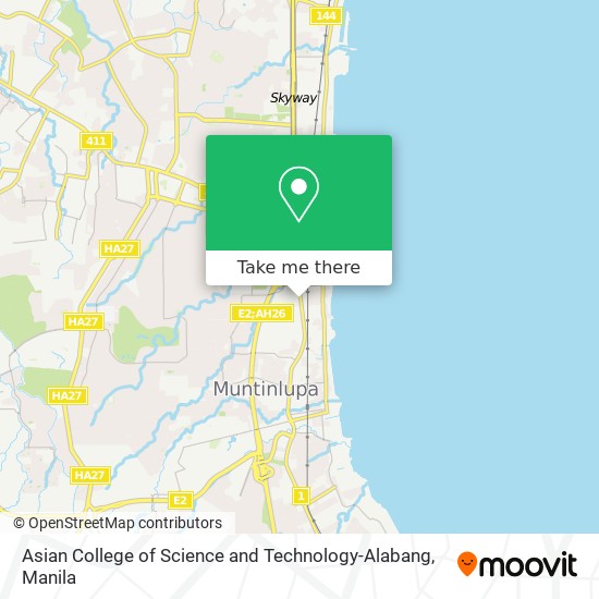 Asian College of Science and Technology-Alabang map