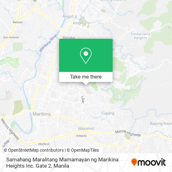 Samahang Maralitang Mamamayan ng Marikina Heights Inc. Gate 2 map
