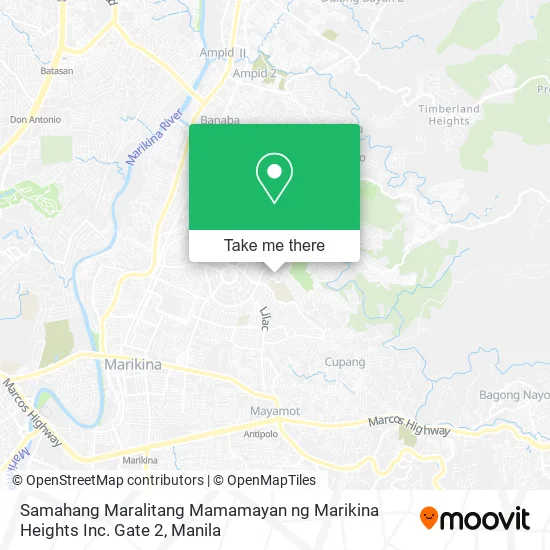 Samahang Maralitang Mamamayan ng Marikina Heights Inc. Gate 2 map