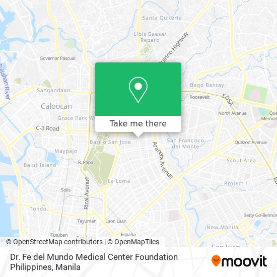 Dr. Fe del Mundo Medical Center Foundation Philippines map