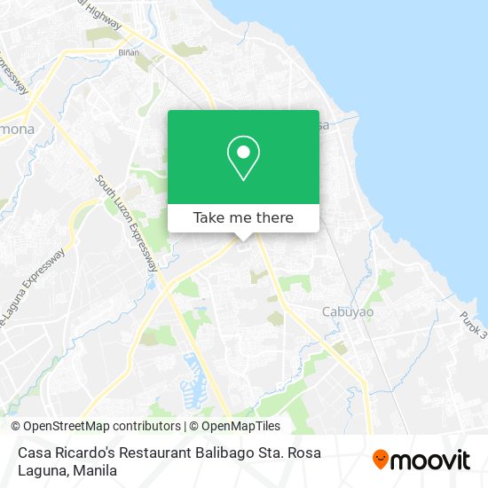 Casa Ricardo's Restaurant Balibago Sta. Rosa Laguna map