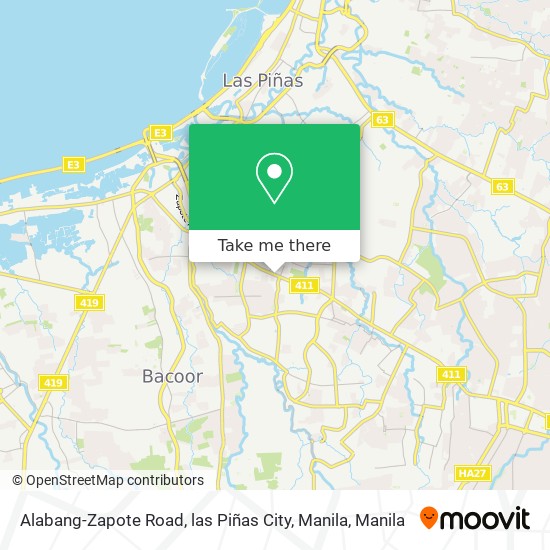 Alabang-Zapote Road, las Piñas City, Manila map