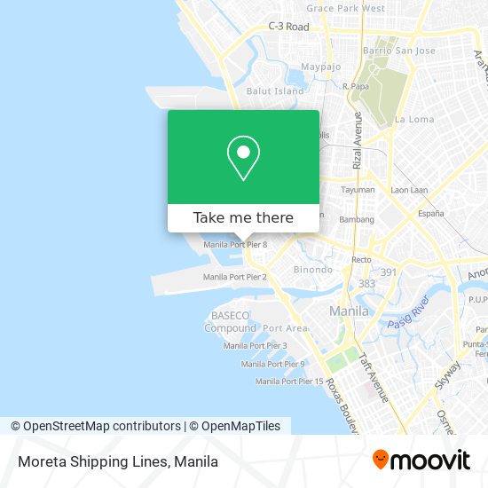 Moreta Shipping Lines map