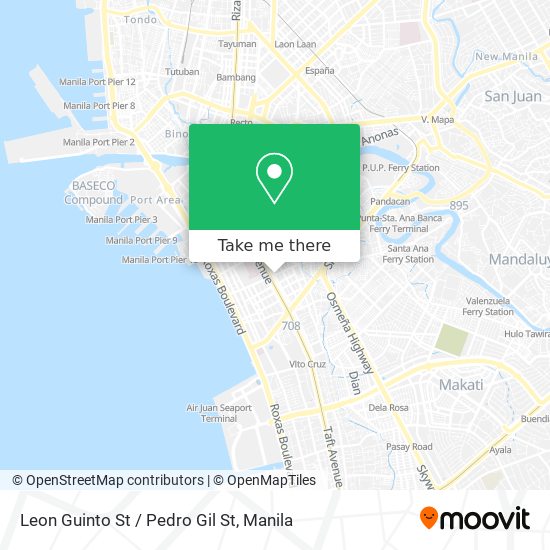 Leon Guinto St / Pedro Gil St map