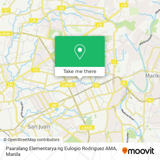 Paaralang Elementarya ng Eulogio Rodriguez AMA map