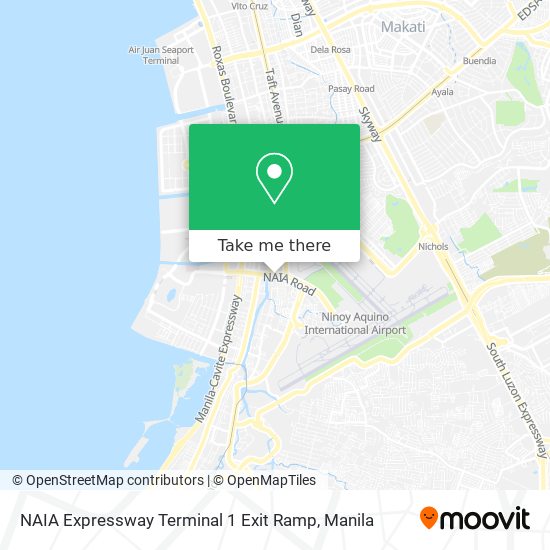 NAIA Expressway Terminal 1 Exit Ramp map