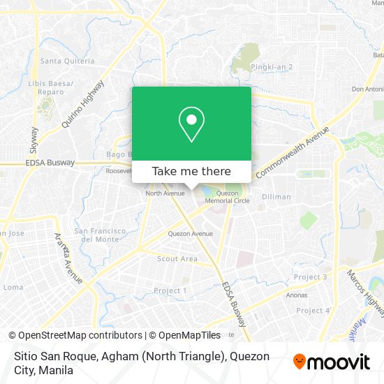 Sitio San Roque, Agham (North Triangle), Quezon City map