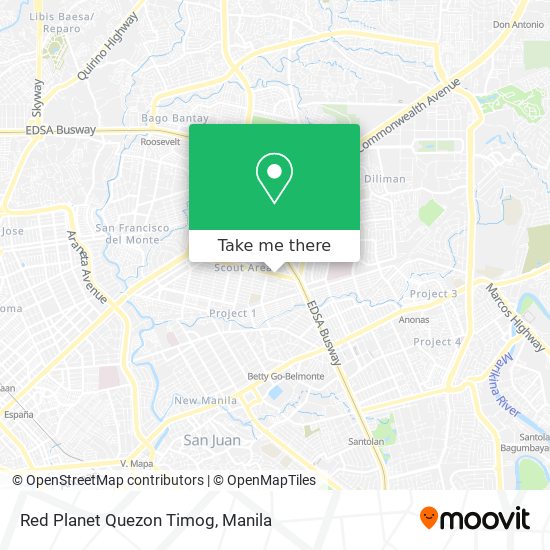 Red Planet Quezon Timog map