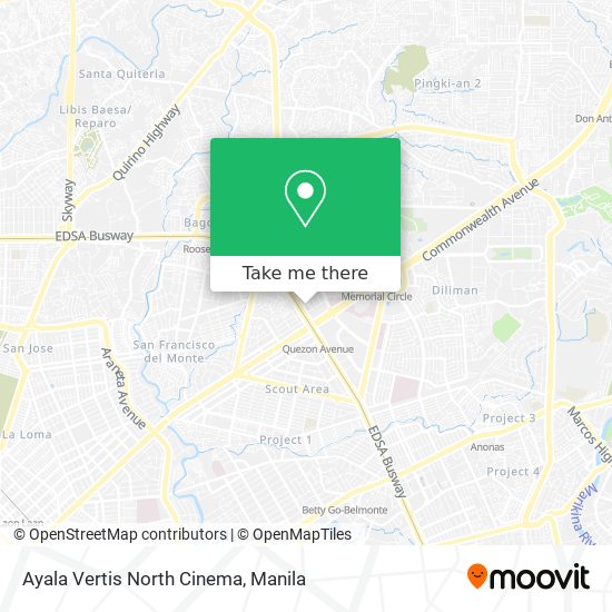 Ayala Vertis North Cinema map