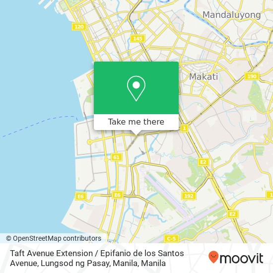 Taft Avenue Extension / Epifanio de los Santos Avenue, Lungsod ng Pasay, Manila map
