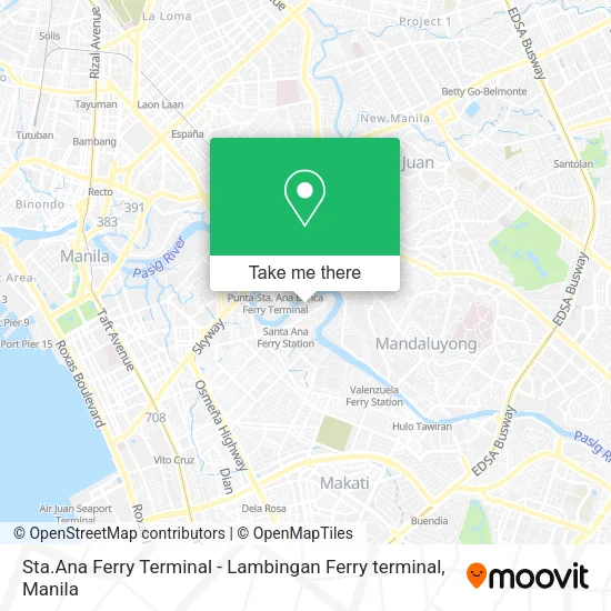 Sta.Ana Ferry Terminal - Lambingan Ferry terminal map