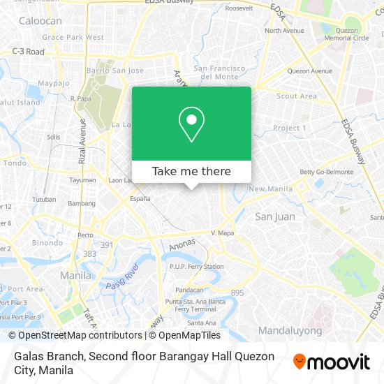 Galas Branch, Second floor Barangay Hall Quezon City map