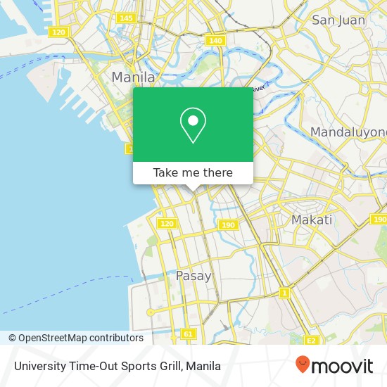 University Time-Out Sports Grill map