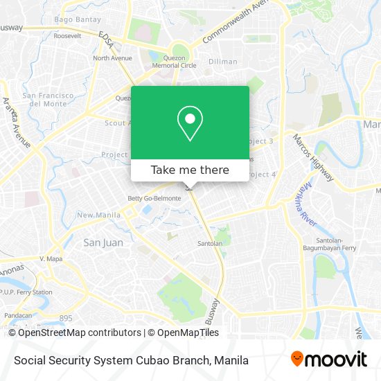 Social Security System Cubao Branch map