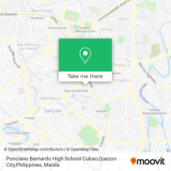 Ponciano Bernardo High School-Cubao,Quezon City,Philippines map