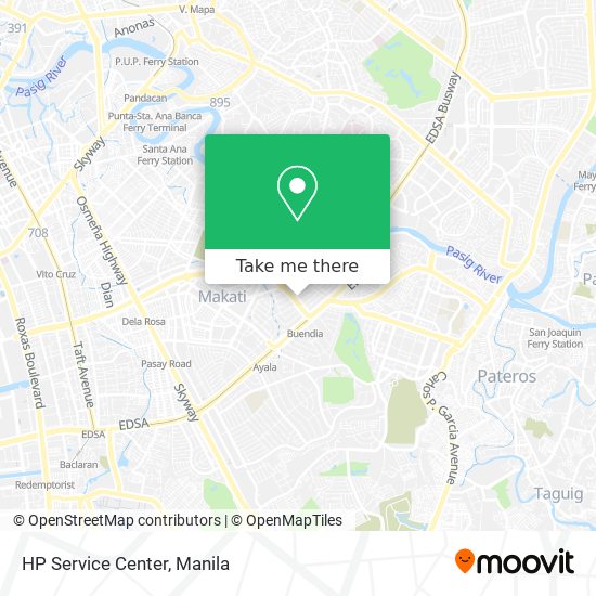 HP Service Center map