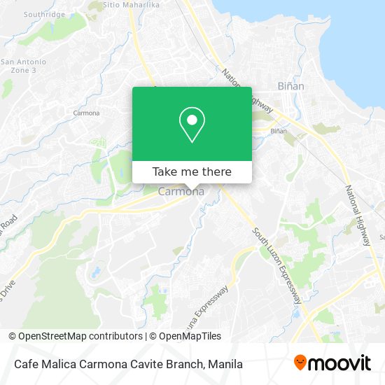 Cafe Malica Carmona Cavite Branch map