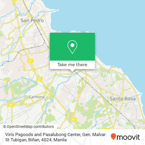 Vin's Pxgoods and Pasalubong Center, Gen. Malvar St Tubigan, Biñan, 4024 map