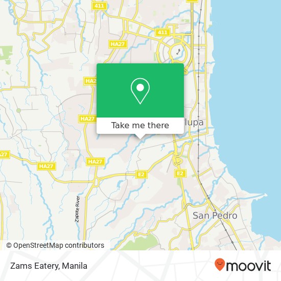 Zams Eatery, J. Abad Santos Poblacion, Muntinlupa map