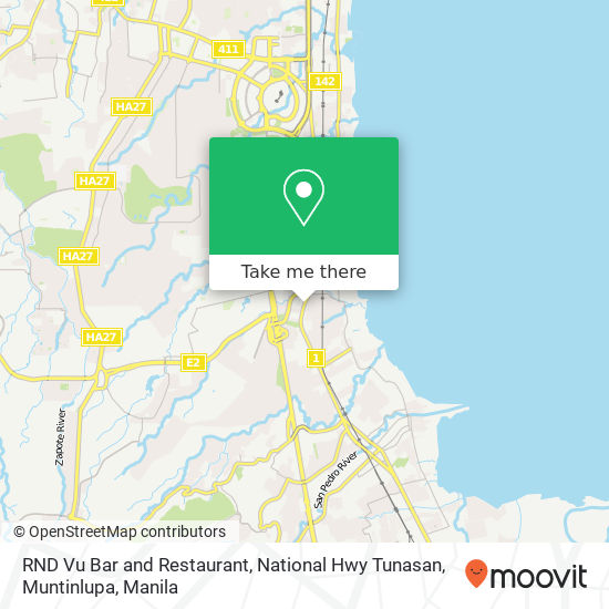 RND Vu Bar and Restaurant, National Hwy Tunasan, Muntinlupa map