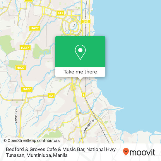 Bedford & Groves Cafe & Music Bar, National Hwy Tunasan, Muntinlupa map