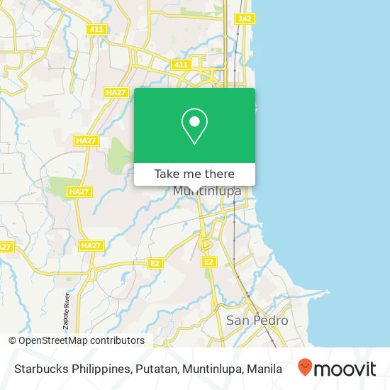 Starbucks Philippines, Putatan, Muntinlupa map