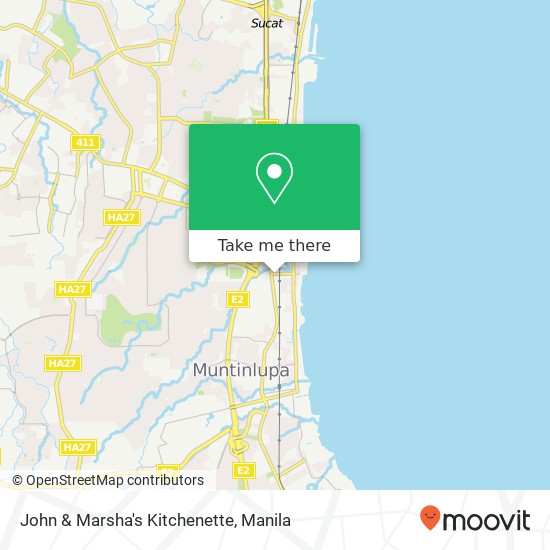 John & Marsha's Kitchenette, Bautista Bayanan, Muntinlupa map