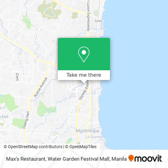 Max's Restaurant, Water Garden Festival Mall map